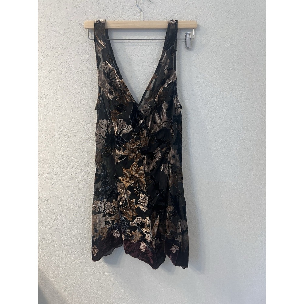 Intimately Free People Size  XS Floral Burnout Velvet Mini Dress Boho